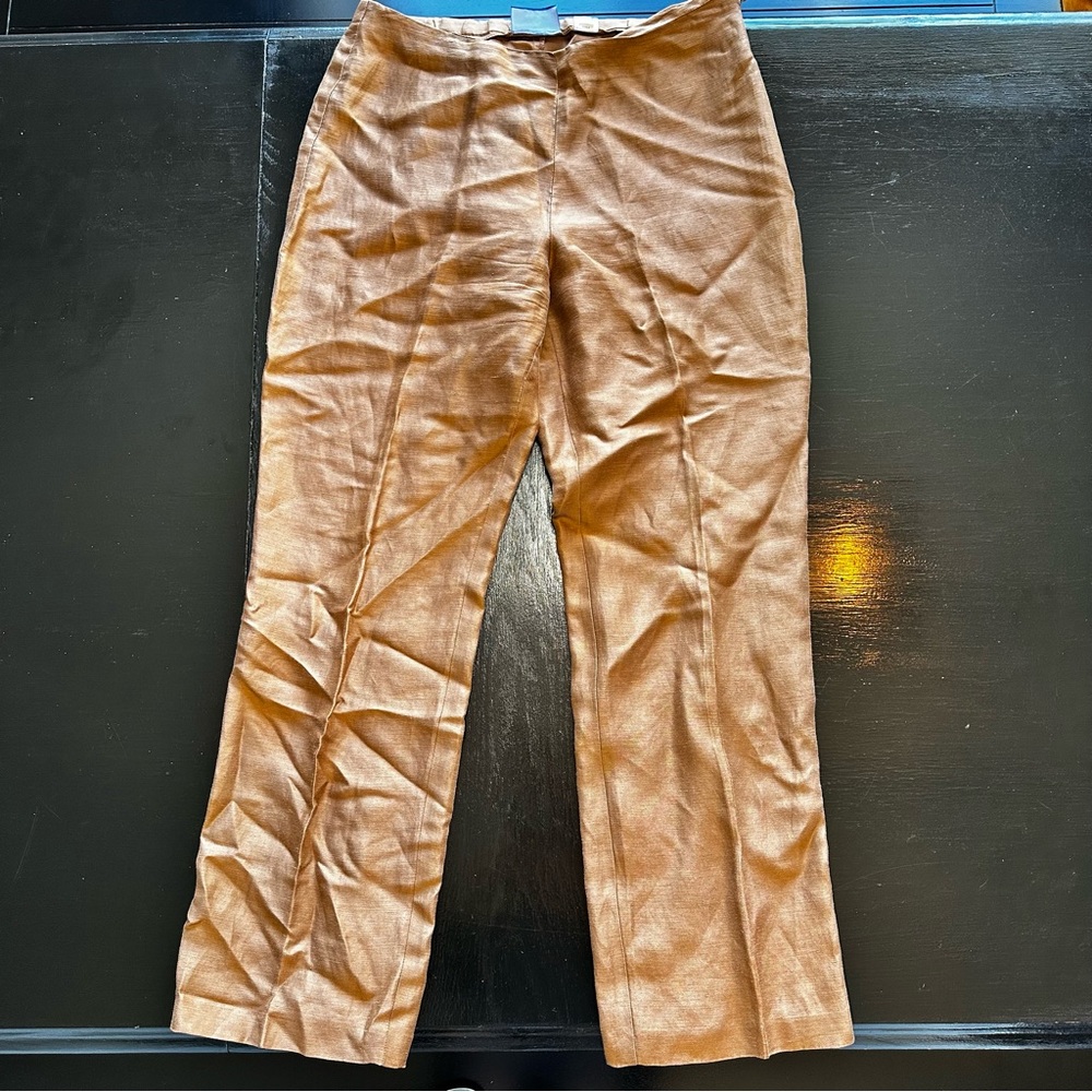 Retro J.H Collectibles Size 8 Linen Blend  Brown Pants Straight leg Vacation